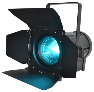 LED Fresnel 200W RGBL Stage Spot with Barn Door